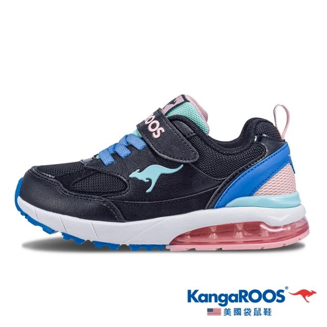 【KangaROOS】童鞋 K-RIDER 2 防潑水氣墊童鞋 緩衝透氣 穩定支撐(黑/藍/粉-KK41301)