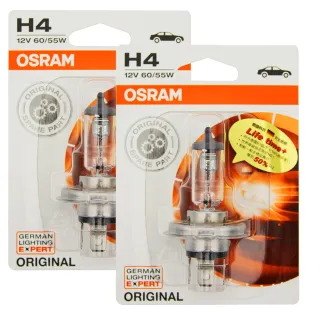 【Osram 歐司朗】H4 / 2入 汽車原廠一般燈泡 64193-01(公司貨《送 噴霧罐》)