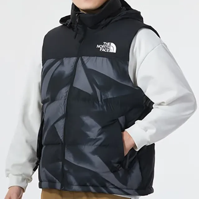 【The North Face】北臉 背心 男款 羽絨背心 運動 防潑水 M 1996 RETRO NUPTSE VEST 黑灰 NF0A3JQQSIF