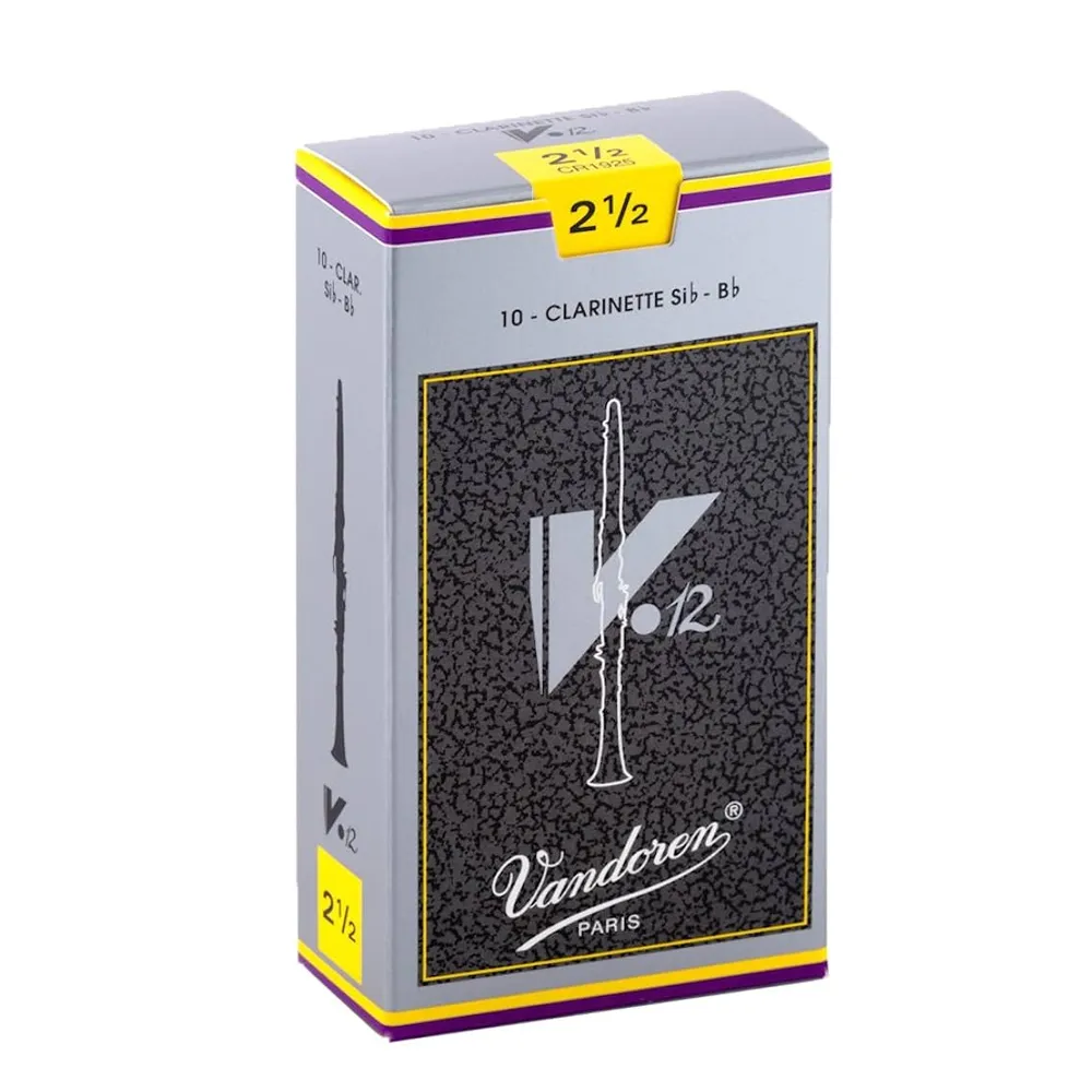 【Vandoren】CL-V12 法國 Vandoren V12 豎笛竹片 黑管竹 銀盒 10片裝(Bb Clarinet Reeds)