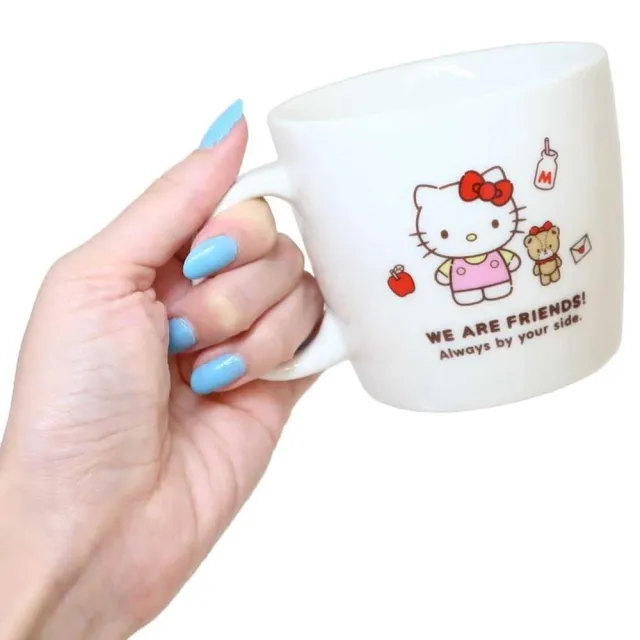 【小禮堂】Sanrio 三麗鷗 陶瓷馬克杯 - 與小夥伴 HELLO KITTY 美樂蒂 酷洛米 布丁狗(平輸品) 凱蒂貓