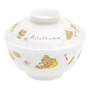 【小禮堂】San-X 陶瓷碗附蓋 拉拉熊 角落生物(平輸品)