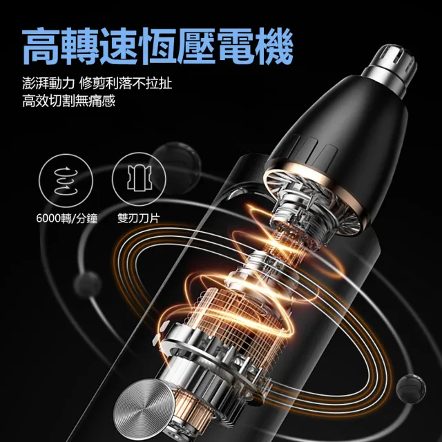 【Nil】迷你便攜鼻毛修剪器 USB數顯電動鼻毛剪 防夾毛剃鼻毛器(修毛器 除毛器)