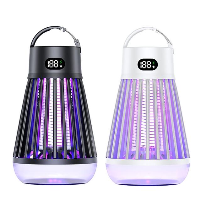 【ANTIAN】多功能紫光誘惑數顯滅蚊燈 多維仿生吸入式捕蚊燈 可掛/可立 露營電蚊燈 驅蚊燈(情人節禮物)