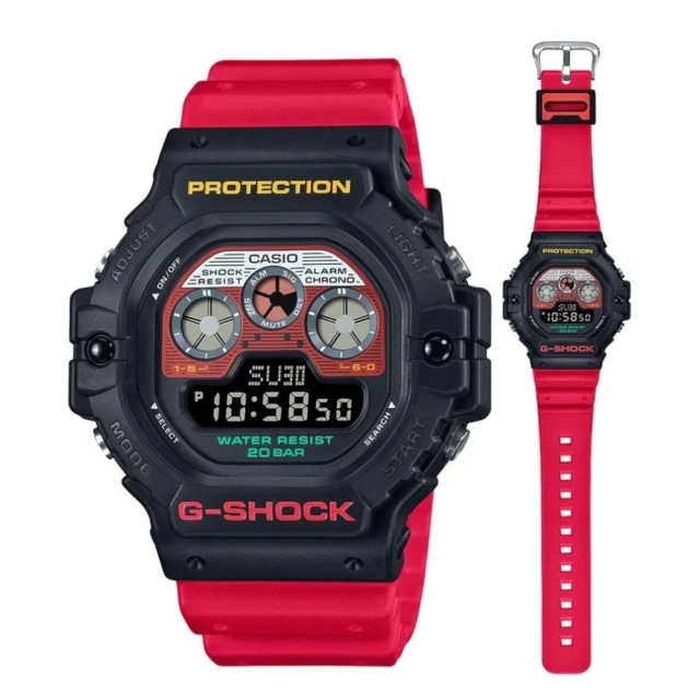 CASIO 卡西歐 G-SHOCK 復古潮流 懷舊風格 紅色錄音帶 不倒翁(DW-5900MT-1A4)