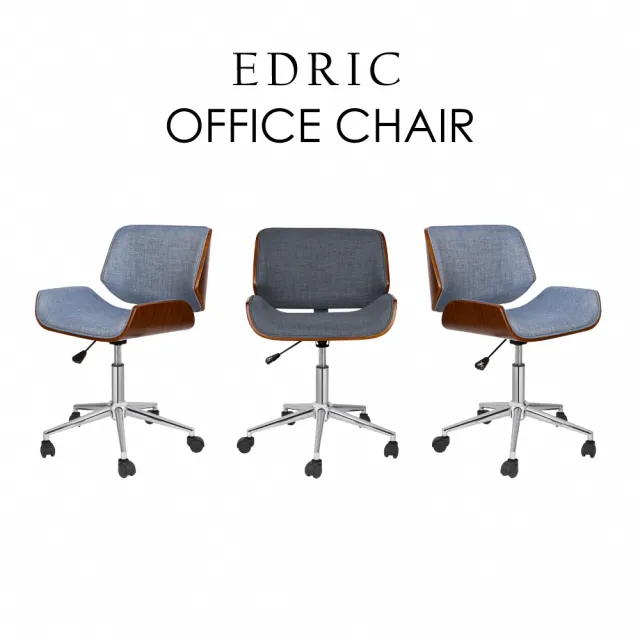 【E-home】Edric埃德瑞克可調式布面曲木電腦椅 兩色可選(辦公椅 網美)