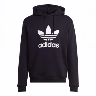 【adidas 愛迪達】Trefoil Hoody 男 連帽上衣 帽T 運動 經典 三葉草 休閒 棉質 黑(IM4489)