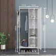 【Levivo】北歐極簡風多功能單門開放式衣櫃 白色(鐵櫃 置物櫃)