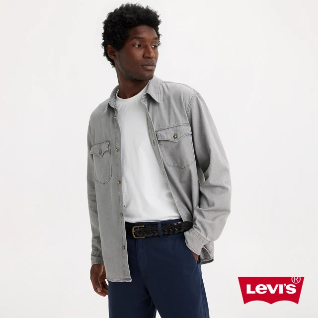 LEVIS 男款 寬鬆版牛仔襯衫 / 石洗灰 人氣新品 A1919-0038