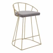 【E-home】Sigrid希格莉德絨布金框網美吧檯椅-坐高66cm-四色可選(高腳椅 網美 工業風)