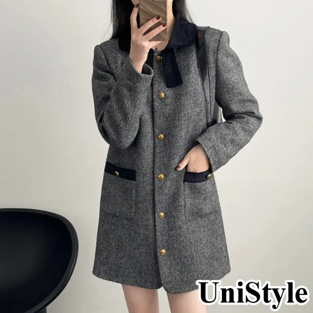 UniStyle 毛領長袖外套 韓版加絨加厚派克服夾克 女 