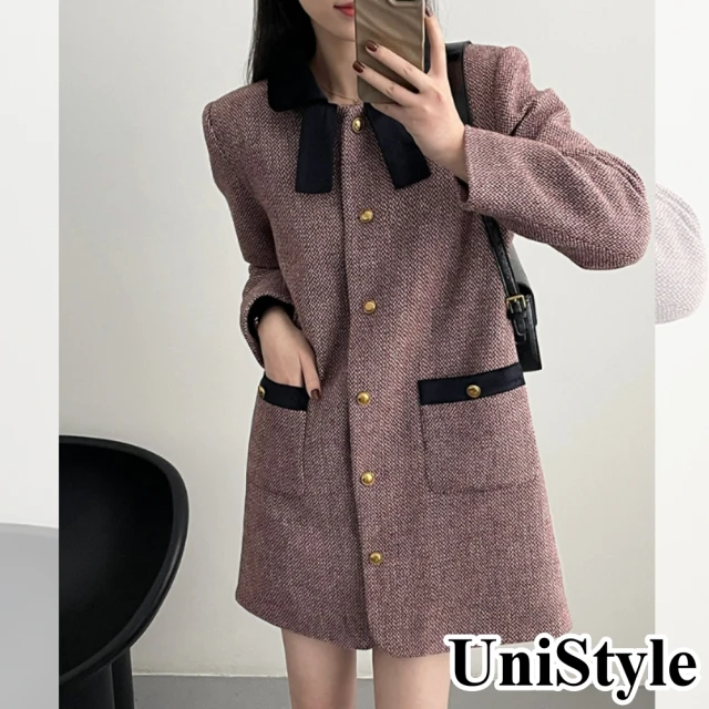 UniStyle 毛領長袖外套 韓版加絨加厚派克服夾克 女 