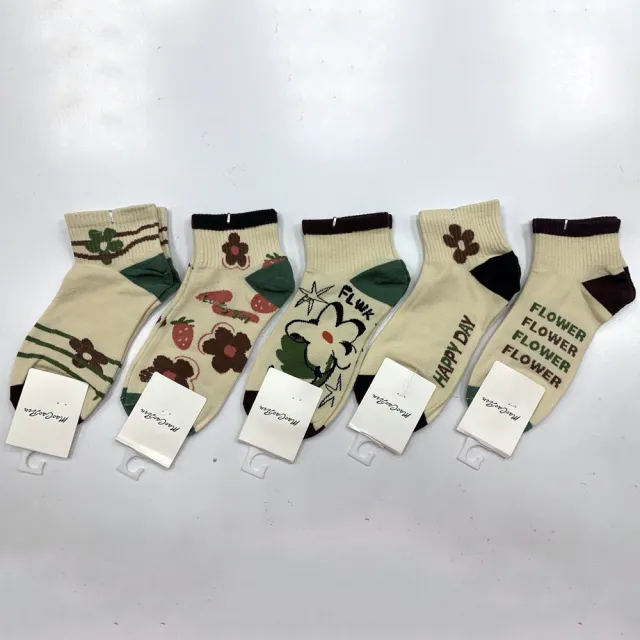 【Socks Form 襪子瘋】5雙組-100%純棉日系短襪(踝襪/棉襪/船型襪/女襪)