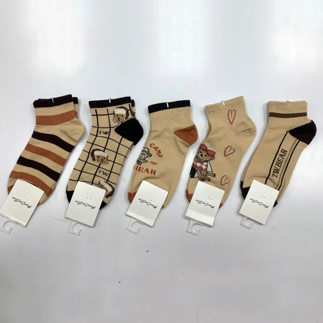 【Socks Form 襪子瘋】5雙組-100%純棉日系短襪(踝襪/棉襪/船型襪/女襪)