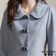 【MYSHEROS 蜜雪兒】羊毛外套 翻領排釦造型 秀氣素色修身設計(灰)