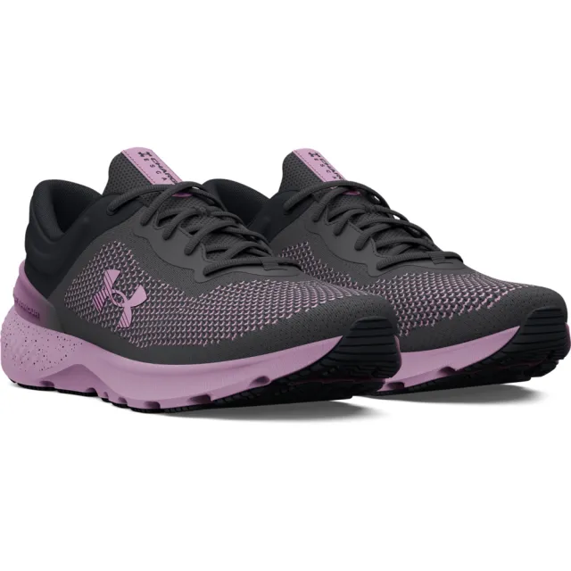 【UNDER ARMOUR】UA 女 Charged Escape 4 Knit 慢跑鞋 運動鞋_3026526-101(黑紫)