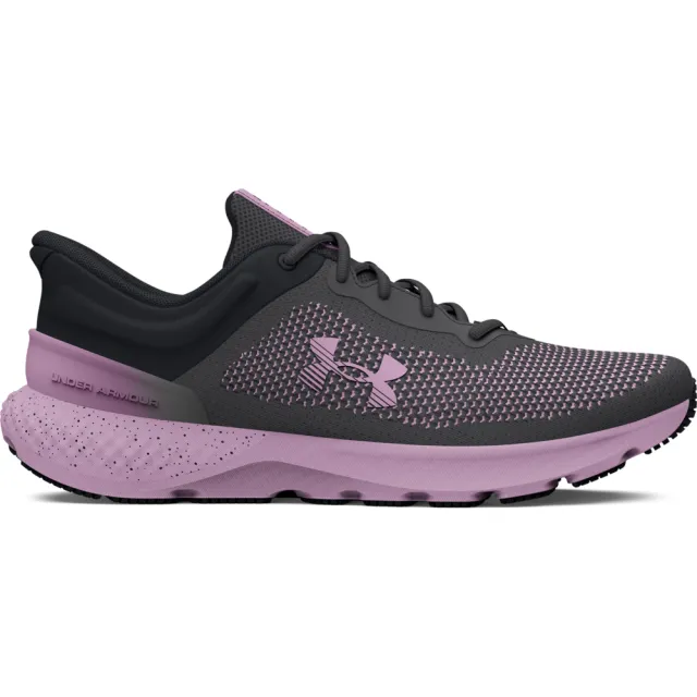 【UNDER ARMOUR】UA 女 Charged Escape 4 Knit 慢跑鞋 運動鞋_3026526-101(黑紫)