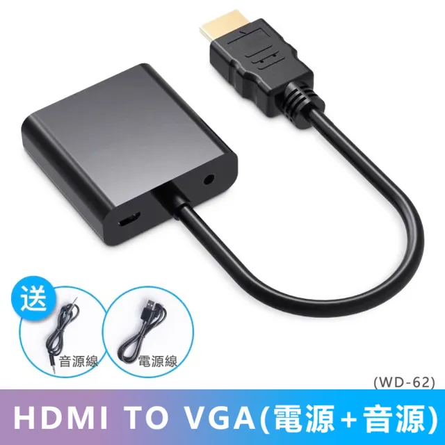 【LineQ】HDMI to VGA轉接線-外接電源音源版