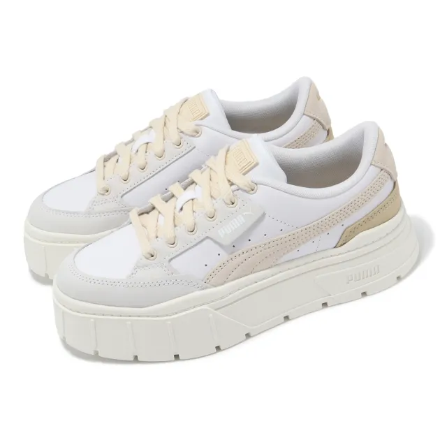 PUMA】休閒鞋Mayze Stack Luxe Wns 女鞋米白灰皮革厚底Julia 吳卓源同 