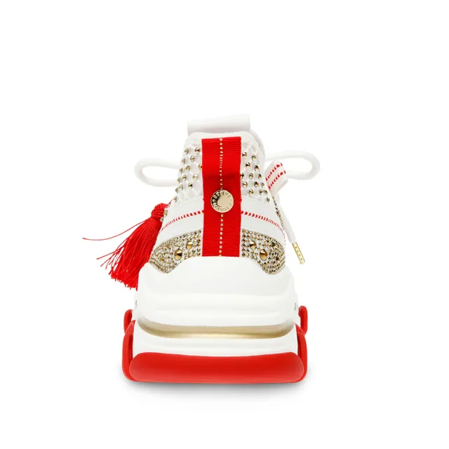 【STEVE MADDEN】POISE 鑽面簍空綁帶休閒鞋(紅色)