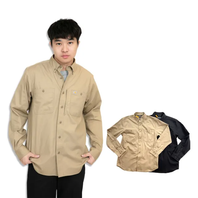 【carhartt】卡哈 雙口袋 工裝襯衫 胸前拉鏈 大尺碼 現貨 長袖 襯衫 平輸品(長袖 襯衫 9650B#4)