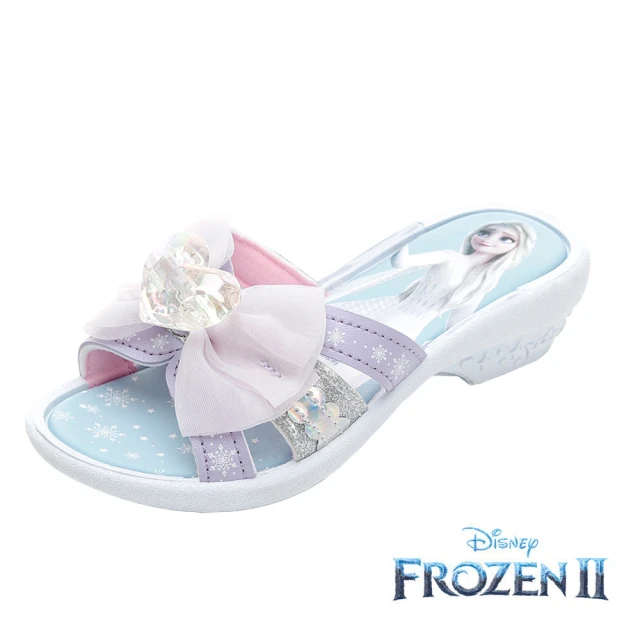 【Disney 迪士尼】正版童款 冰雪奇緣 PVC拖鞋/童 室內 室外 台灣製 紫色(FNKS37047)