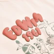 【EDWIN】女裝 撞色圖騰造型寬厚長袖T恤(淡粉紅)