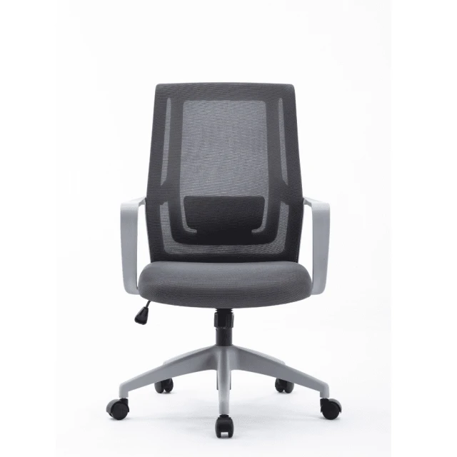 YOKA 佑客家具 Q3 中背辦公網椅-灰白-免組裝(辦公椅 主管椅 電腦椅)