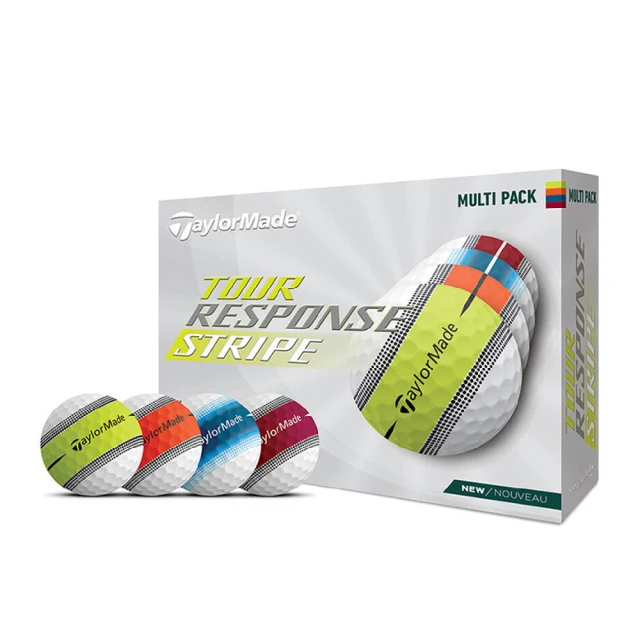 Taylormade 4色各3顆_3層高爾夫球_12顆_1盒(TOUR RESPONSE STRIPE MULTI GOLF BALLS)