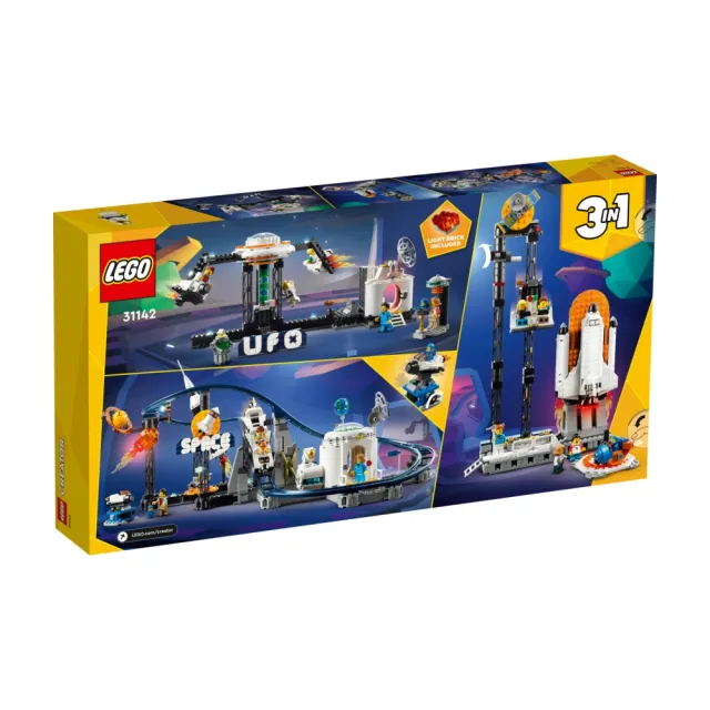 【LEGO 樂高】創意百變系列3合1 31142 太空雲霄飛車(交通工具 益智玩具 太空模型)