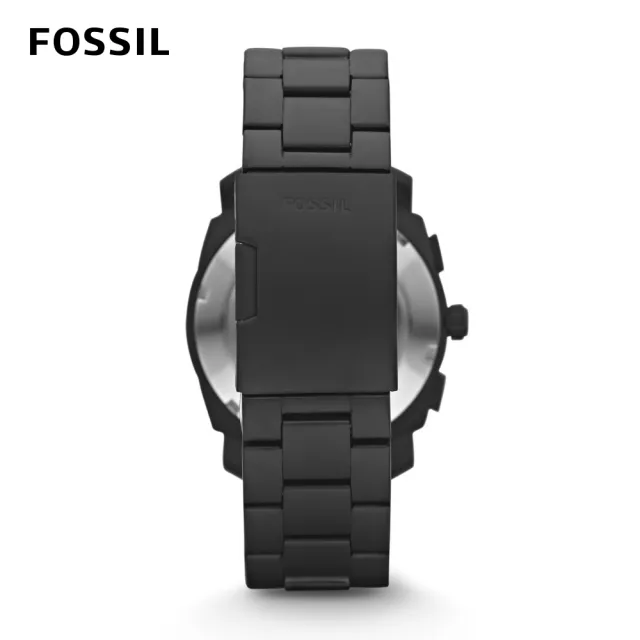 【FOSSIL 官方旗艦館】Machine 三眼計時指針手錶 黑色不鏽鋼鍊帶 FS4682IE