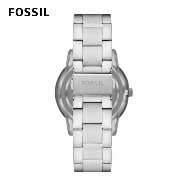 【FOSSIL 官方旗艦館】Neutra Minimalist 三眼月相男錶 銀色不鏽鋼鍊帶 指針手錶 42MM FS5907