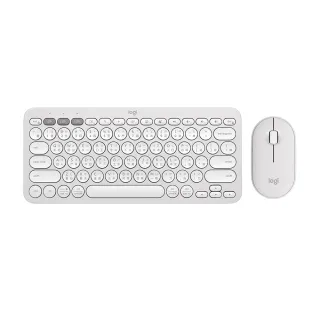 【Logitech 羅技】Pebble 2 Combo 無線藍牙鍵盤滑鼠組 K380S+M350S(珍珠白)