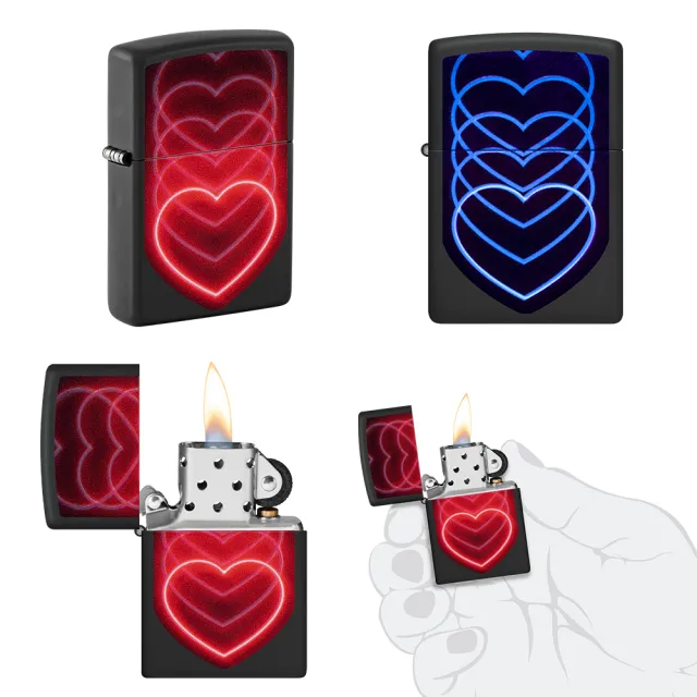 【Zippo】愛心光波-螢光-防風打火機(美國防風打火機)