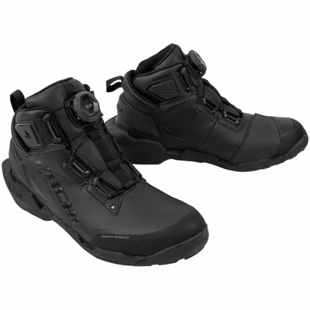 【RS TAICHI】RSS013 防水透氣車靴 免綁鞋帶 全黑/火箭灰區(防水車靴)