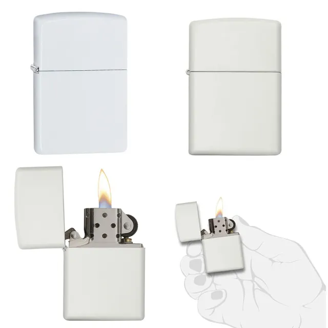 【Zippo官方直營】白色啞漆-素面防風打火機(美國防風打火機)