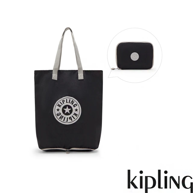 KIPLING官方旗艦館 低調有型黑豹紋雙前袋後背包-JUD