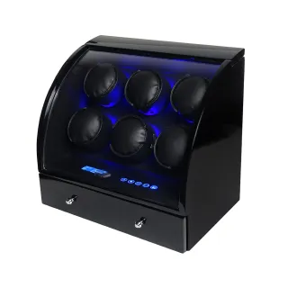 【P&W】手錶自動上鍊盒 6+3支裝 5種轉速 木質鋼琴烤漆  大錶適用(機械錶專用 錶盒 上鍊盒 上鏈盒)