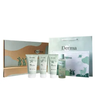 【Derma 丹麥德瑪】寵愛寶寶新生禮(洗髮沐浴1+護膚霜1+萬用膏1+按摩浴油1)