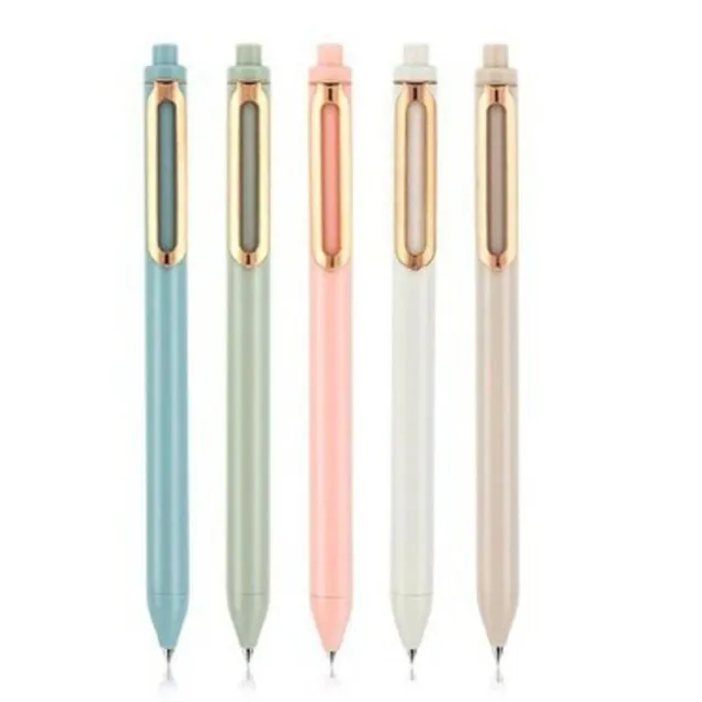 【deli 得力】5入 輕奢 筆 原子筆 金邊 中性筆 手帳筆 文具 黑筆 藍筆 色筆