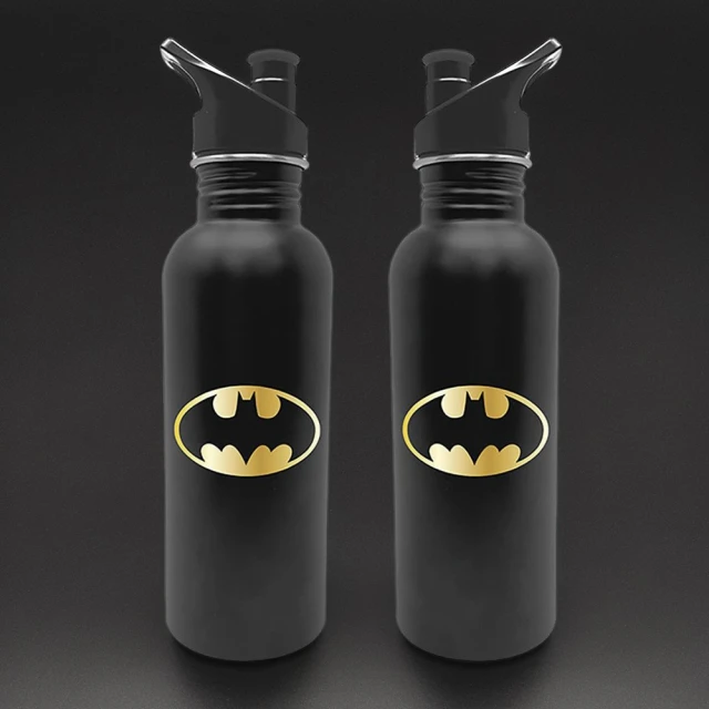 【DC蝙蝠俠】蝙蝠俠 Batman LOGO 經典款保溫杯 黑色經典金屬水壺(700ml)