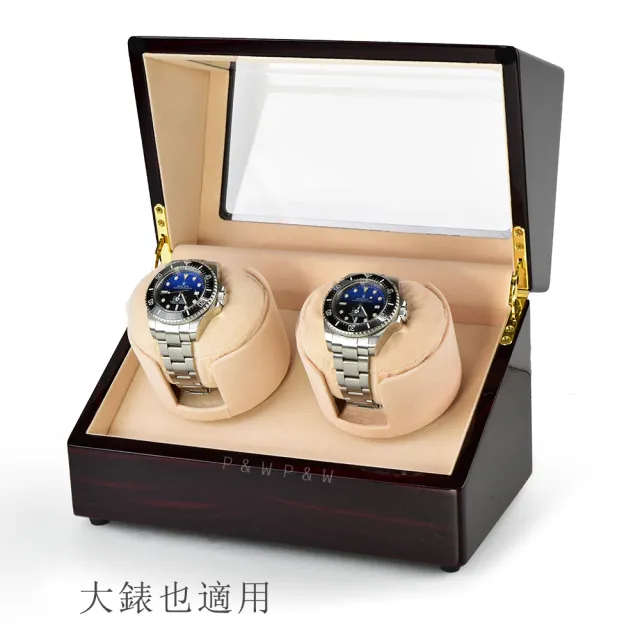 【P&W】手錶自動上鍊盒 2支裝 四種模式 鋼琴烤漆 內飾絨布 大錶適用 錶盒(機械錶專用 錶盒 上鍊盒 上鏈盒)