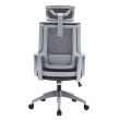 【YOKA 佑客家具】Q3 高背辦公網椅-灰白-免組裝(辦公椅 主管椅 電腦椅)