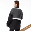 【betty’s 貝蒂思】假兩件針織條紋長袖襯衫(黑色)