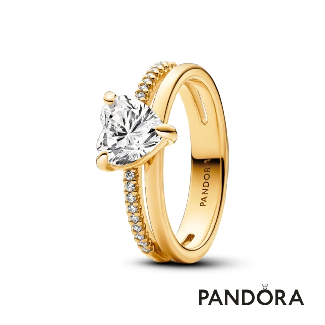 Pandora 官方直營 雙層愛心戒指