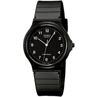 【CASIO 卡西歐】極簡時尚指針石英錶(黑-MQ-24-1B)
