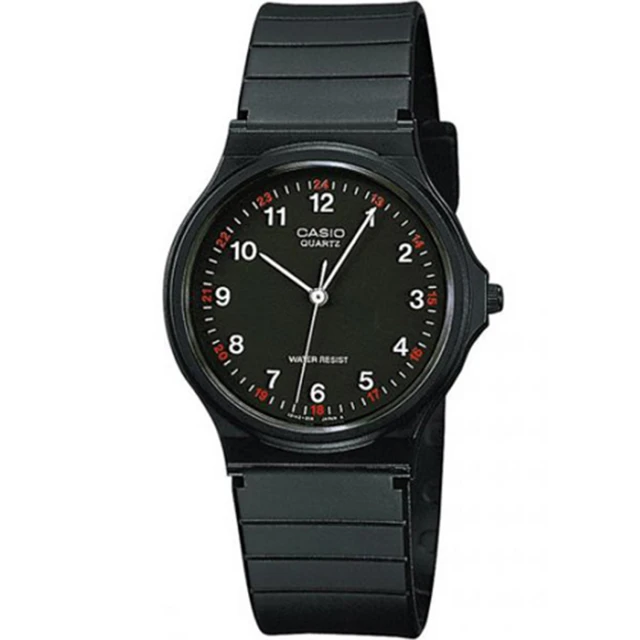 【CASIO 卡西歐】極簡時尚指針石英錶(黑-MQ-24-1B)