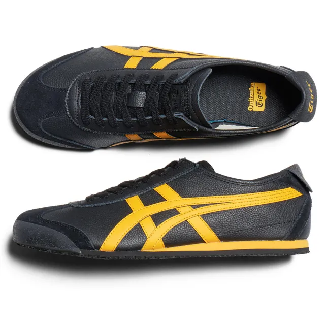 【Onitsuka Tiger】鬼塚虎 黑底黃虎爪紋 MEXICO 66 休閒鞋 (1183A201-003)