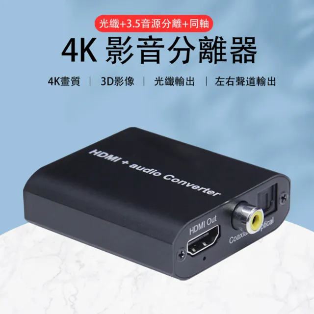 【LineQ】HDMI 4K影音訊號分離器分離盒