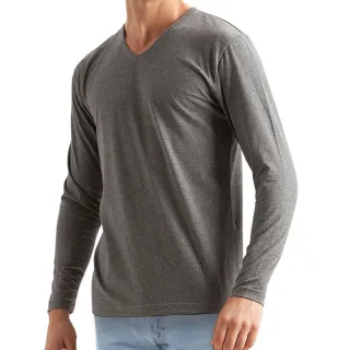 【pierre cardin 皮爾卡登】2件組蓄熱彈力棉V領長袖(蓄熱保暖-男內衣)